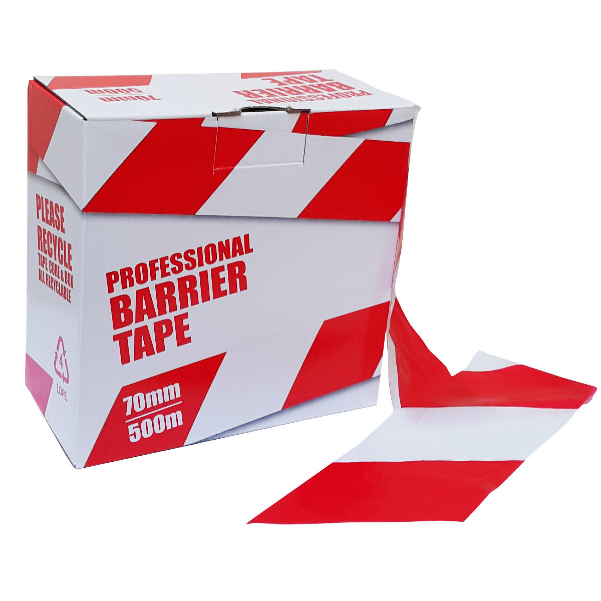 Professional Barrier Tape Red & White -  70mm x 500m