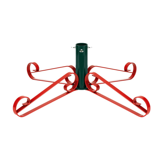 Traditional Scroll Leg Artificial Christmas Tree Stand - Red/Green