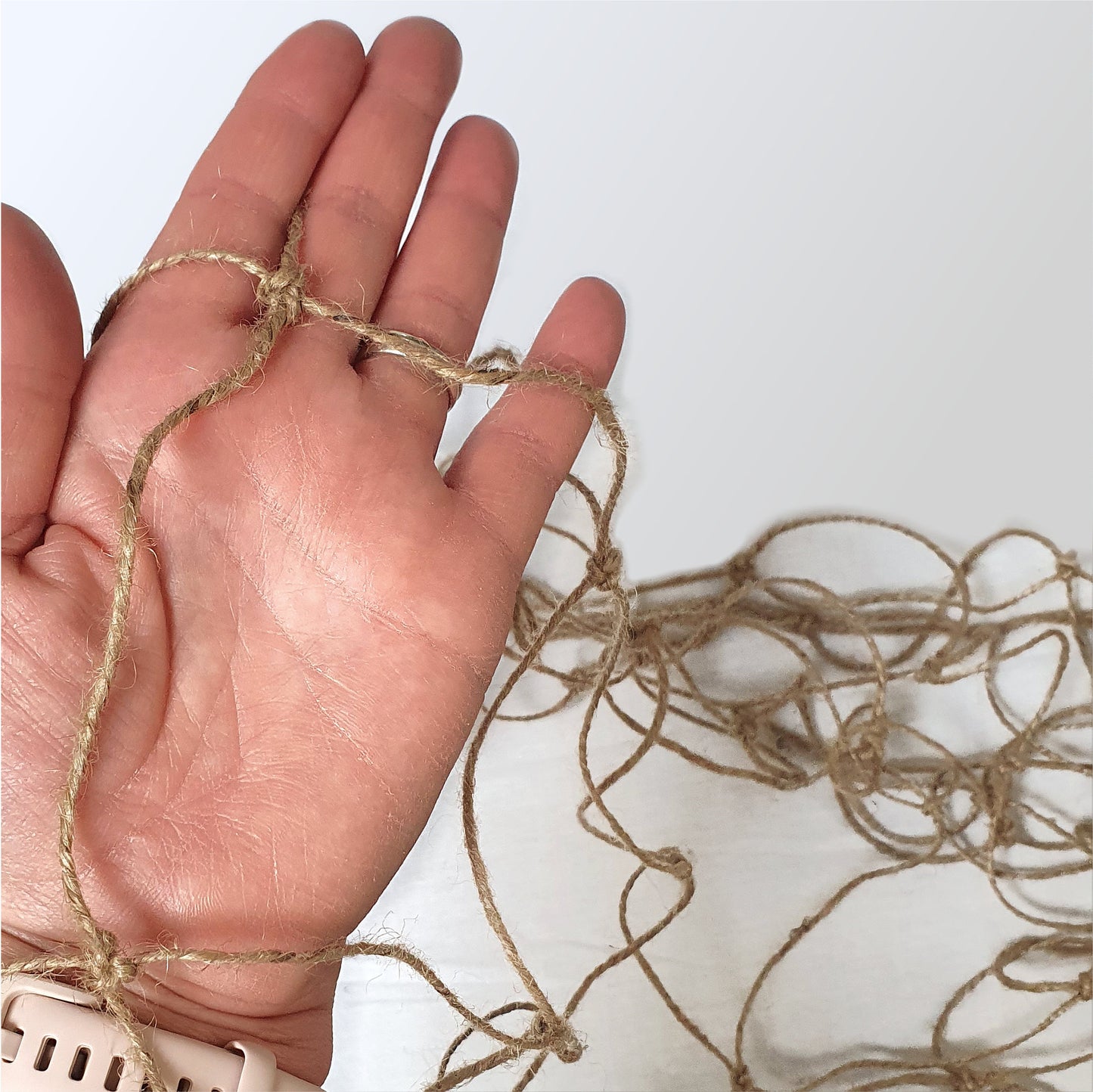 Natural Jute Pea & Bean Netting 100mm  - 1.8m x 1.8m