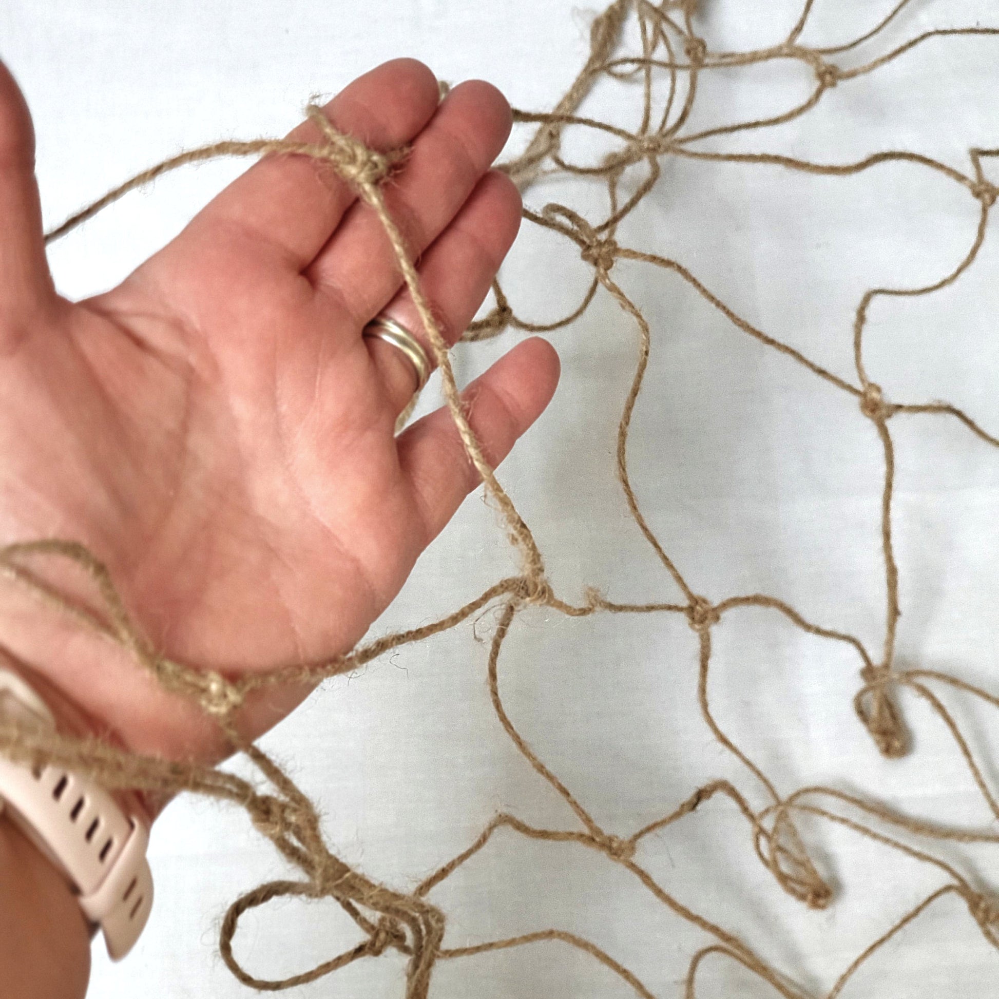 Natural Jute Pea & Bean Netting 100mm  - 1.8m x 1.8m
