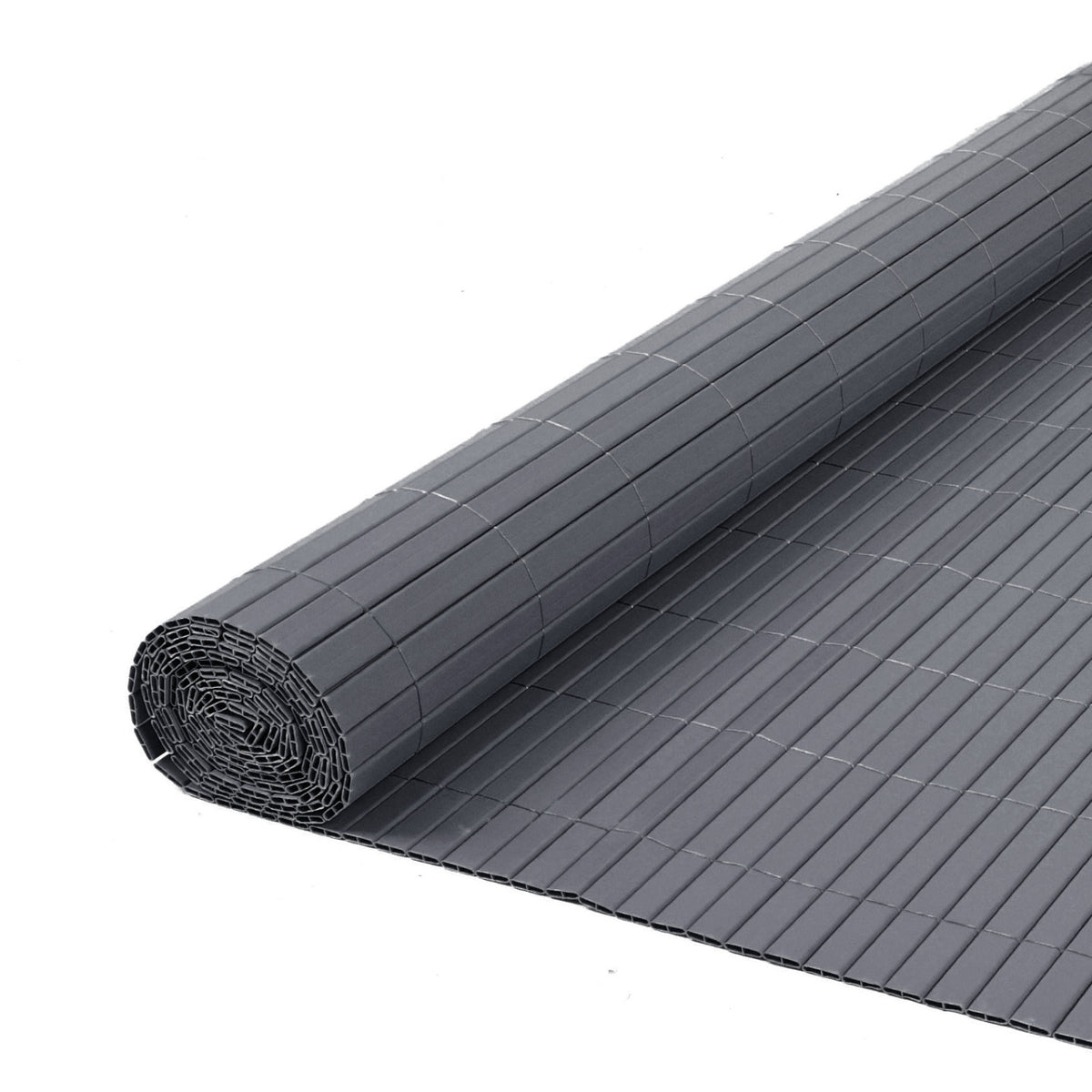 Artificial PVC Bamboo Screening Grey Double Sided 4m Long – Premier Netting