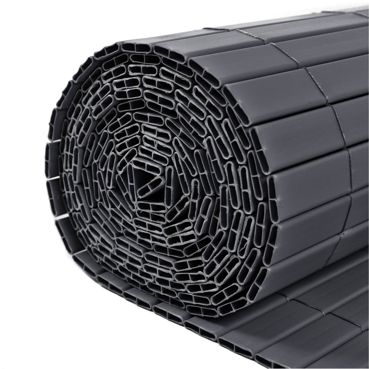 Artificial PVC Bamboo Screening Grey Double Sided 4m Long – Premier Netting