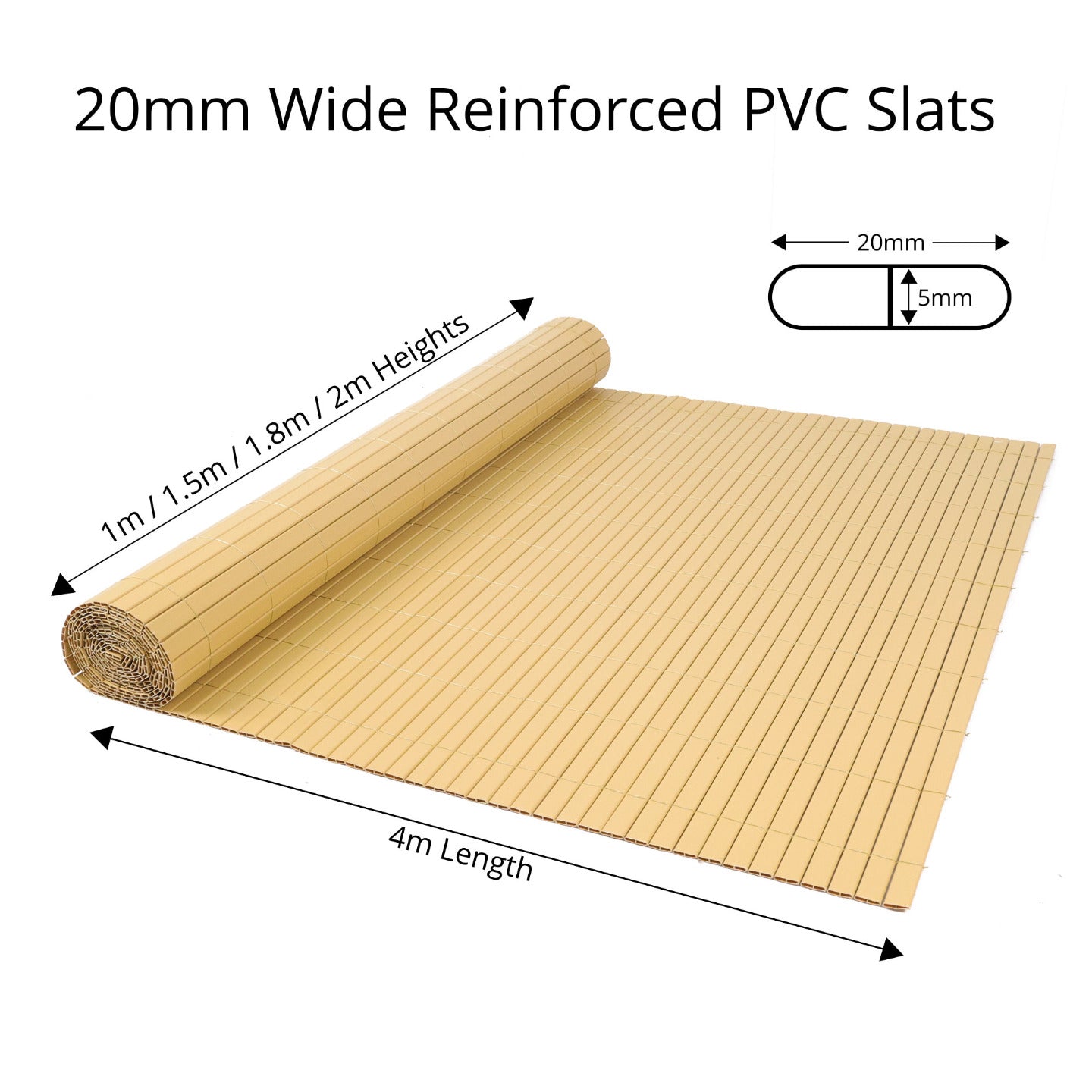 Artificial Bamboo Screening - Double Sided - 4m roll