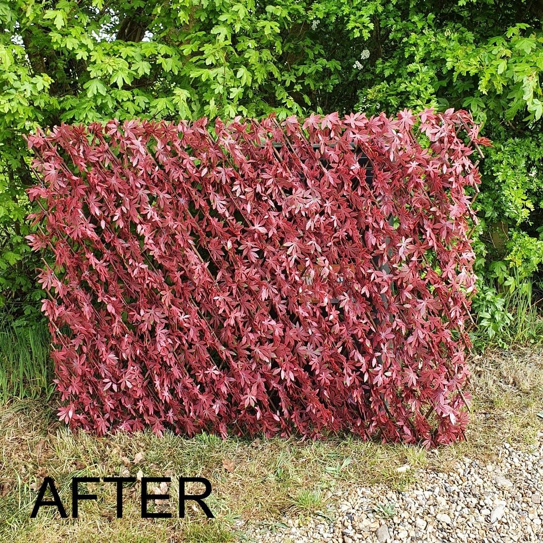 Artificial Red Acer Expanding Willow Trellis Fence