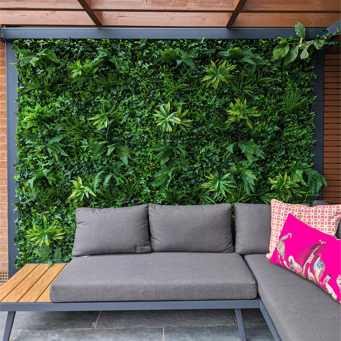 Artificial Forest Fern Green Wall Panel 1m x 1m - Customer Patio