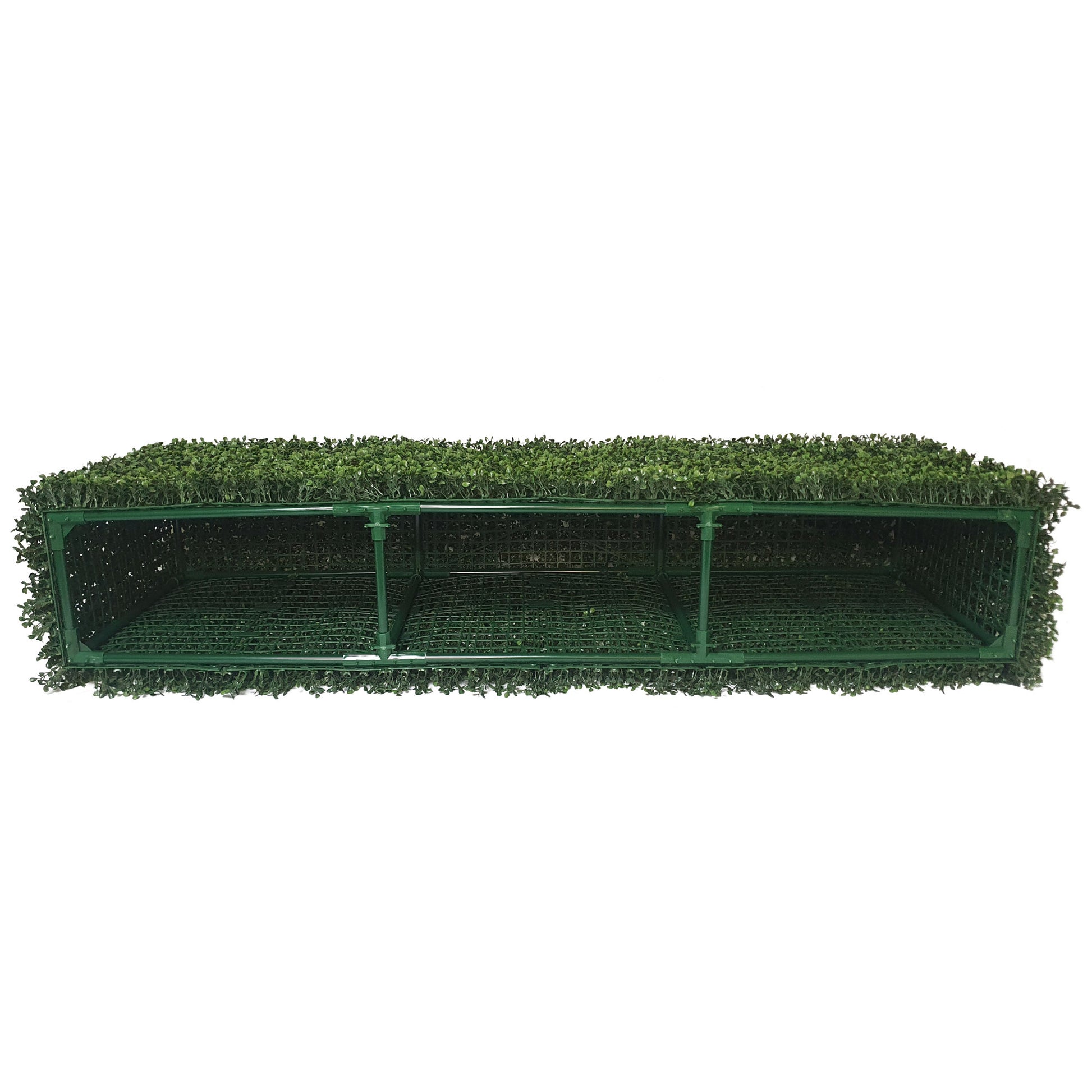 Freestanding Artificial Boxwood & White Flower Hedge - 56cm x 158cm